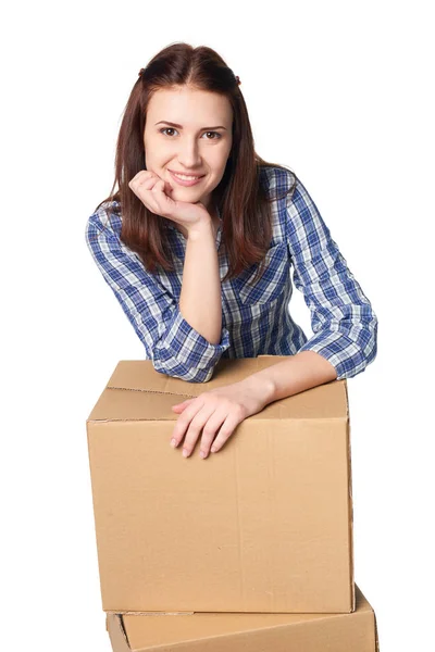 Lieferung, Umzug und Auspacken. — Stockfoto