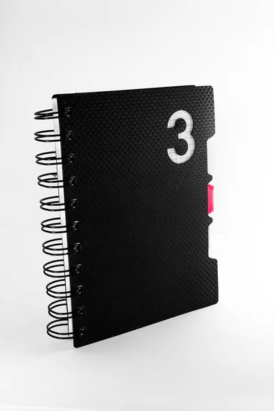 Czarny, poręczny pamiętnik — Zdjęcie stockowe