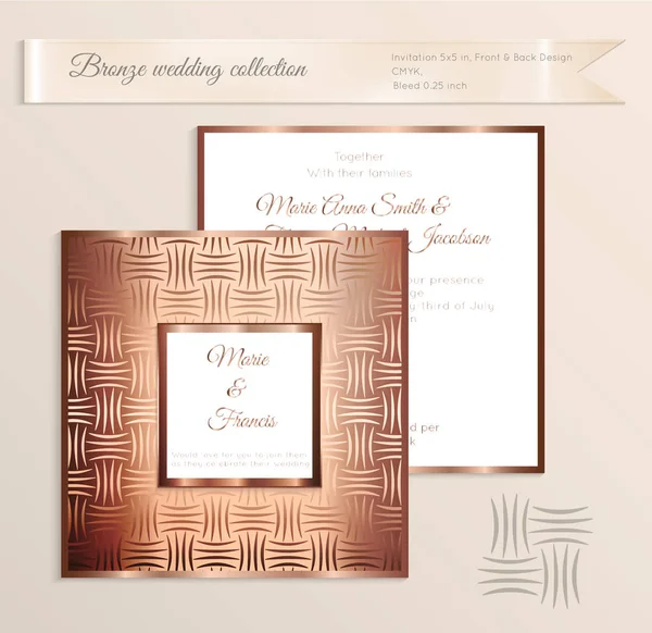 Modèle d'invitation de mariage brillant de luxe — Image vectorielle