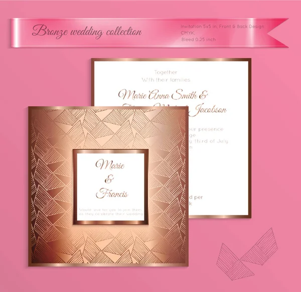 Luxury shiny wedding invitation template — Stock Vector