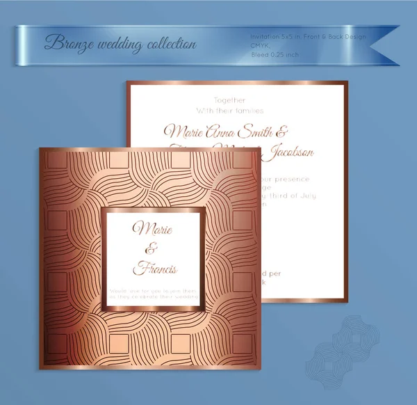 Luxus glänzende Hochzeitseinladungsvorlage — Stockvektor