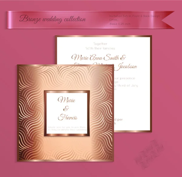 Luxus glänzende Hochzeitseinladungsvorlage — Stockvektor