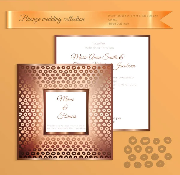 Luxe glimmende bruiloft uitnodiging sjabloon — Stockvector