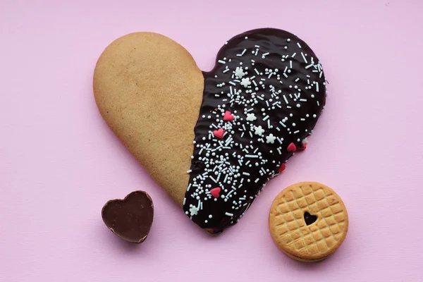 Cookies in the shape of a heart Stock Photo