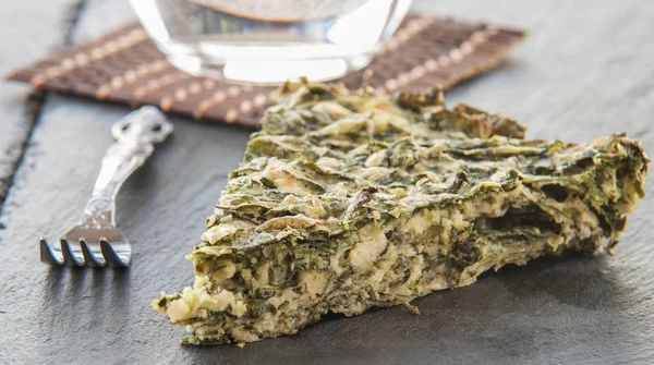 ıspanak pasta yakın çekim 