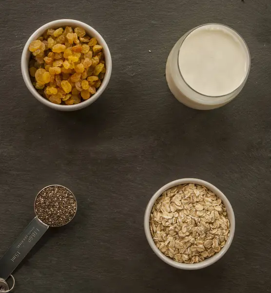 Ingredientes de avena de cerca —  Fotos de Stock