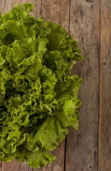 Folhas Alface Verde Mesa Cozinha Conceito Comida Orgânica Saudável — Fotografia de Stock