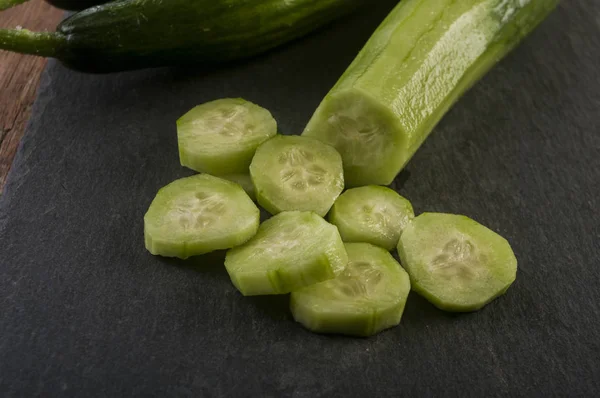 Pepino en rodajas de cerca —  Fotos de Stock