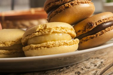 renkli Fransızca macaroons yakın çekim 