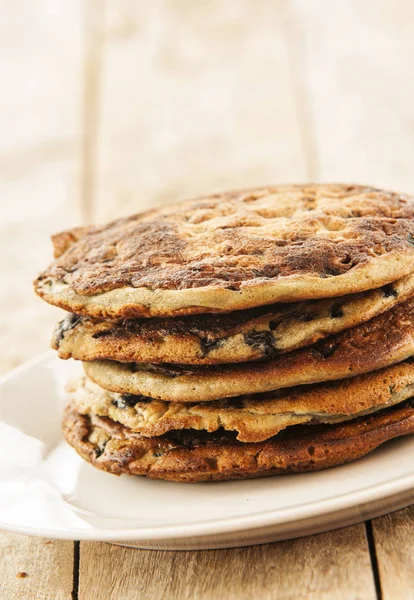 Mirtillo Pancake Close up — Foto Stock
