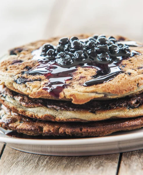 Blueberry Pancake Close up — Stock Image Blueberry Pancake Close up Stock Picture