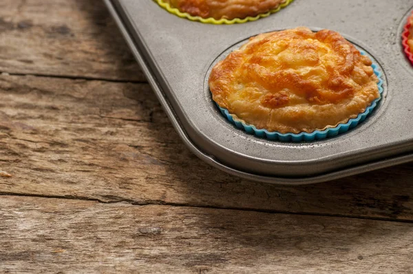 Savory cheese and bacon muffins on the white — Stock Photo, Image