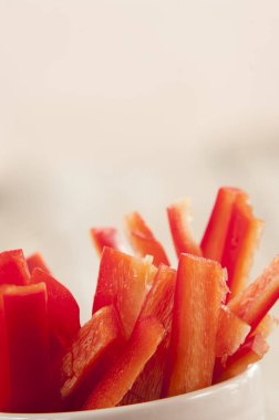 kesme kırmızı biber yakın çekim