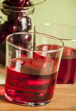 Olgun Kiraz çilek ve suyu