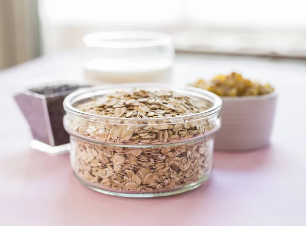 Desayuno, copos de avena — Foto de Stock