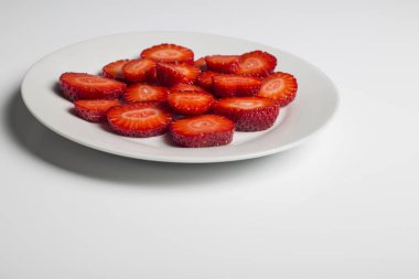 Taze çilekler. Kapatın.