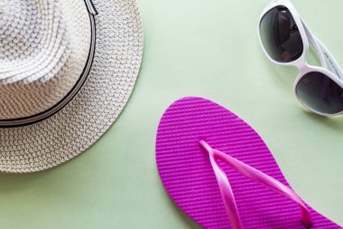 Yaz tatil arka plan, plaj aksesuarları