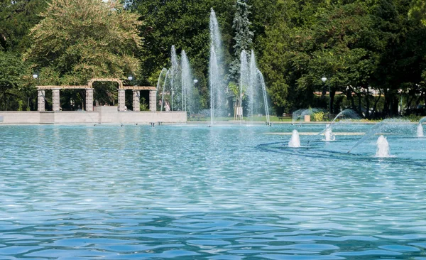 Singing Fountains in City of Plovdiv, Bulgaria — Stock Photo, Image