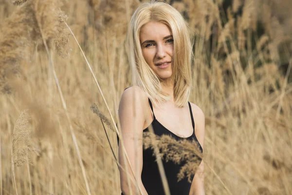 Bayan sonbahar yatay, kuru çiçekler.