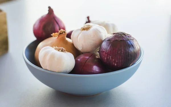 Onion Family Red Onion Garlic Close — Stock Photo, Image