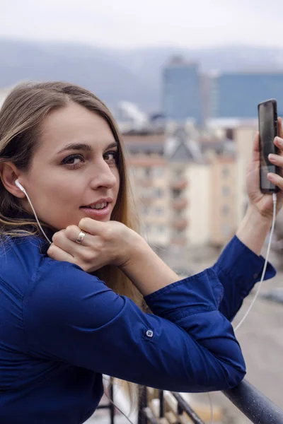 woman make a video call on her smartphone