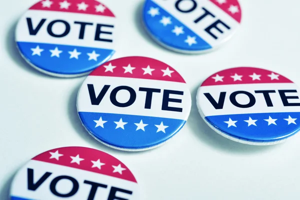 Plaketten für die Wahl in den Vereinigten Staaten — Stockfoto