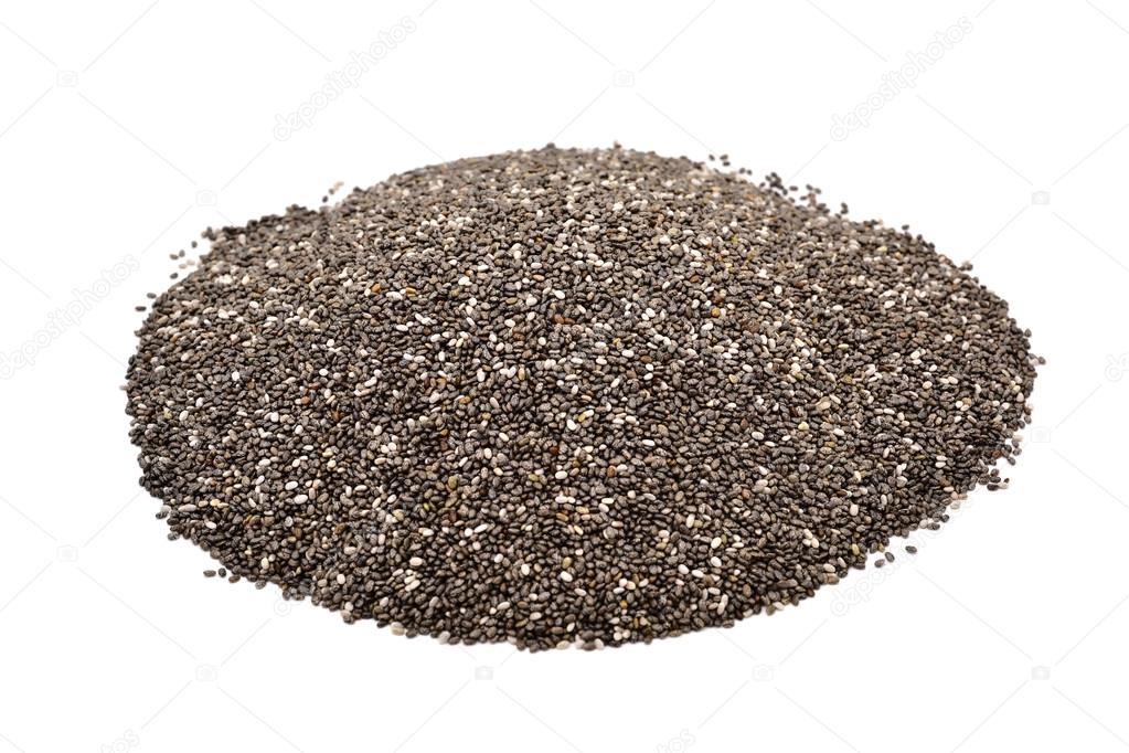 A pile of chia seeds