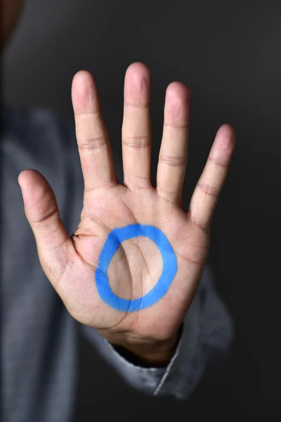 Blauwe cirkel ter ondersteuning van de diabetes — Stockfoto