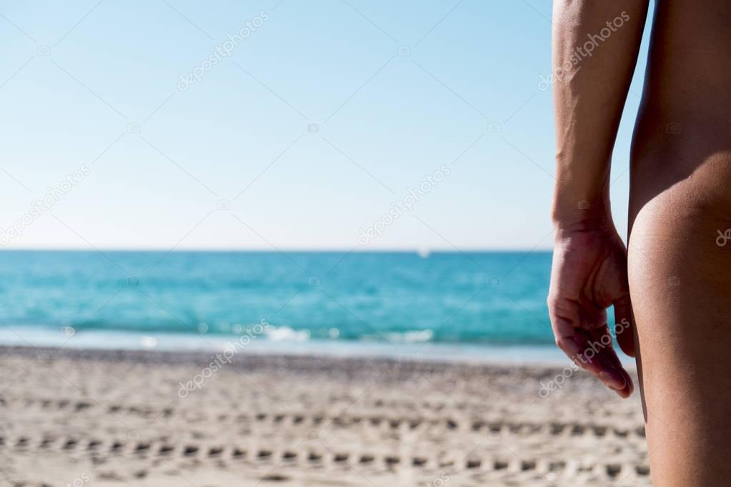 nudist man on the beach