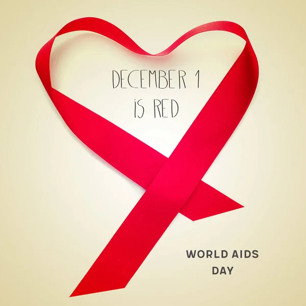 Tekst is 1 december rood, Wereld Aidsdag — Stockfoto