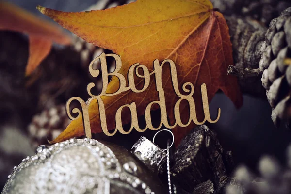 Text bon nadal, merry christmas in catalan — Stock Photo, Image