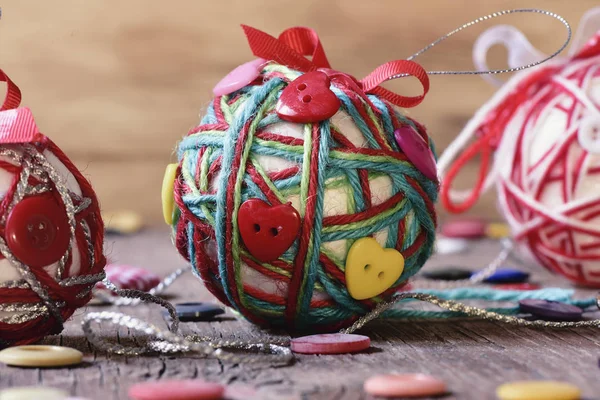 Handmade christmas balls — Stock Photo, Image