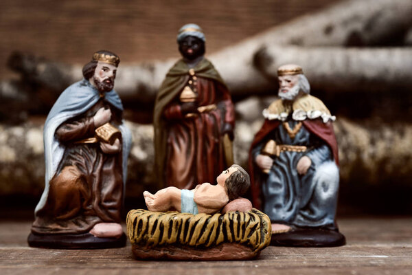 the three kings adoring the Child Jesus