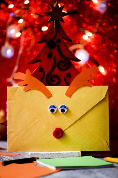 Lettera a forma di renna a Babbo Natale — Foto Stock