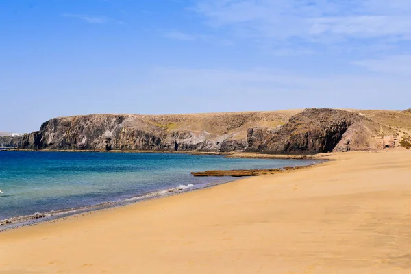 西班牙加那利群岛兰萨罗特岛海滩穆赫雷斯海滩 — 图库照片