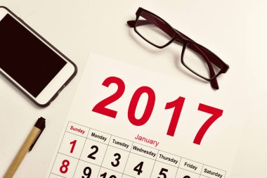 2017 takvim bir ofis masasında
