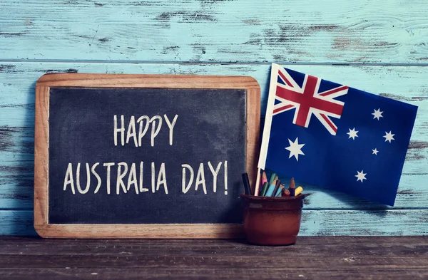Texte heureux Australia Day dans un tableau noir — Photo