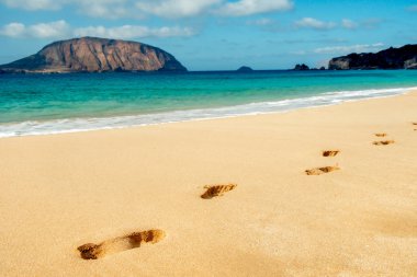 Conchas Beach La Graciosa, Kanarya Adaları, İspanya
