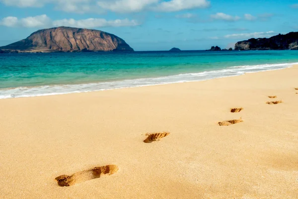 Praia de Conchas em La Graciosa, Ilhas Canárias, Espanha — Fotografia de Stock