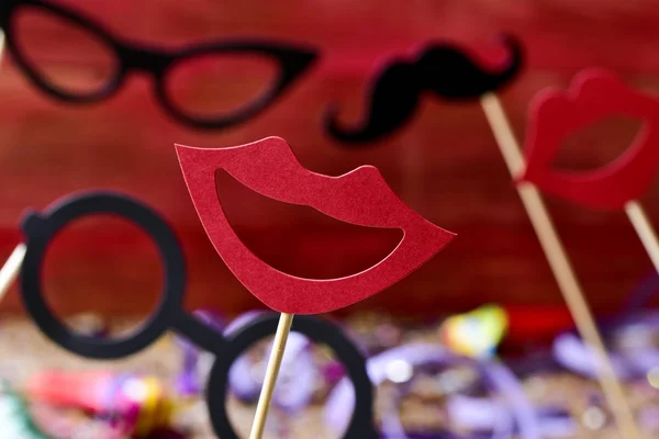 Mouths, eyeglasses and mustaches Stock Picture