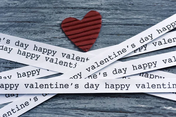 Dzień happy valentines serca i tekst — Zdjęcie stockowe