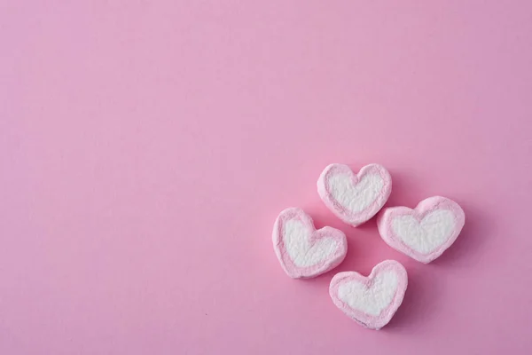 Marshmallows em forma de coração — Fotografia de Stock