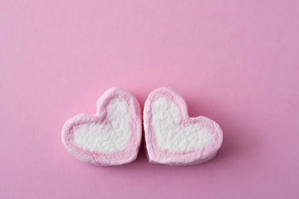 Marshmallows em forma de coração — Fotografia de Stock