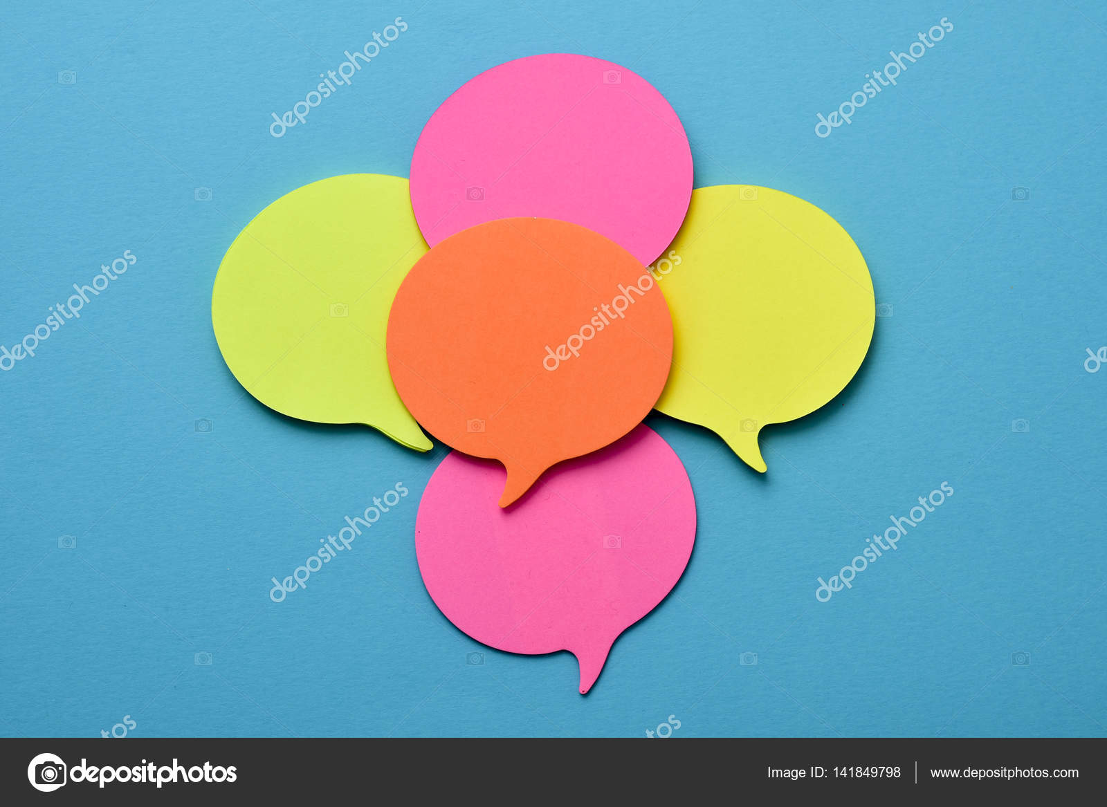 Sticky notes in the shape of speech balloons Stock Photo by ©nito103