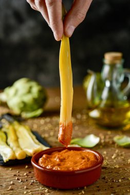 calcots, tatlı soğan Catalonia, İspanya tipik