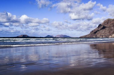 Famara Beach Lanzarote, Kanarya Adaları, İspanya