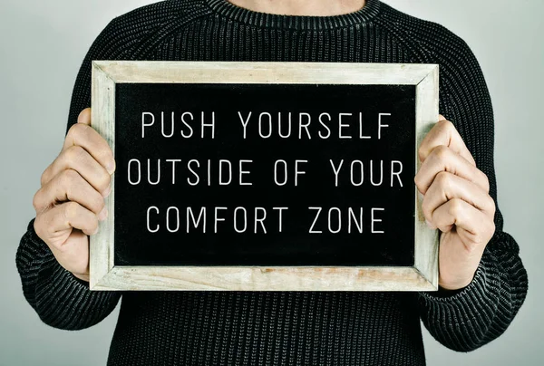 Duw jezelf buiten je comfortzone — Stockfoto