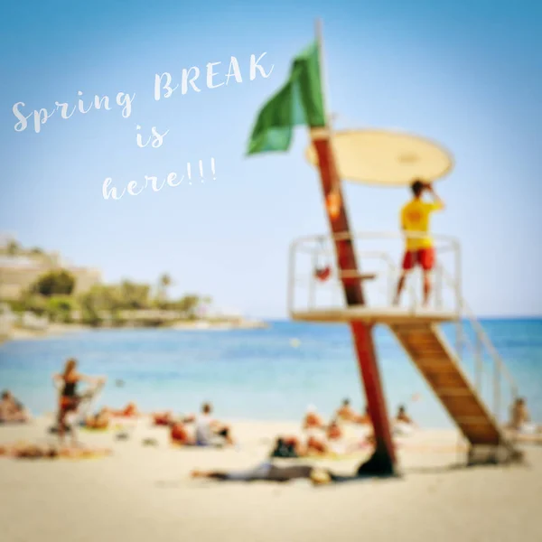 Text spring break is here — Stock Photo, Image