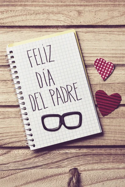 Text feliz dia del padre, happy fathers day in Spanish — Stock Photo, Image