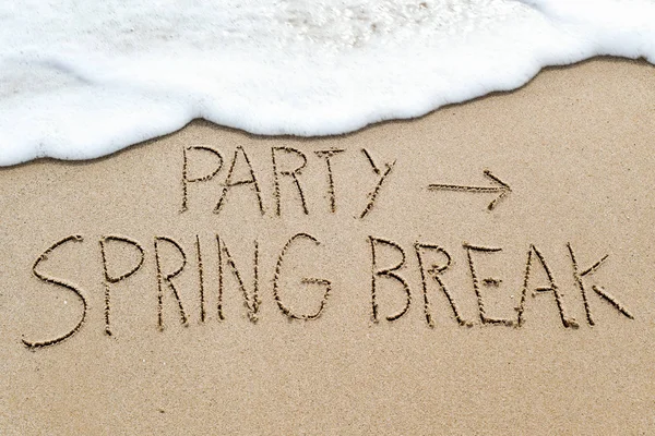 Text party spring break on the beach — Stock Photo, Image